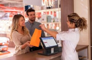 POS of sale, customers purchasing items