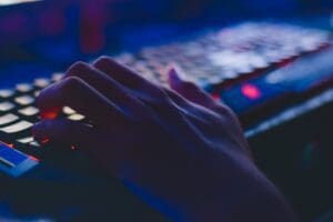 hackers hands on a keyboard