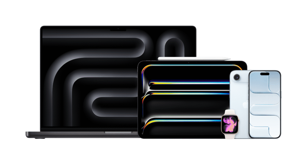 Multiple Apple Products, MacBook Pro, iPad Pro, Apple Watch and iPhone Air